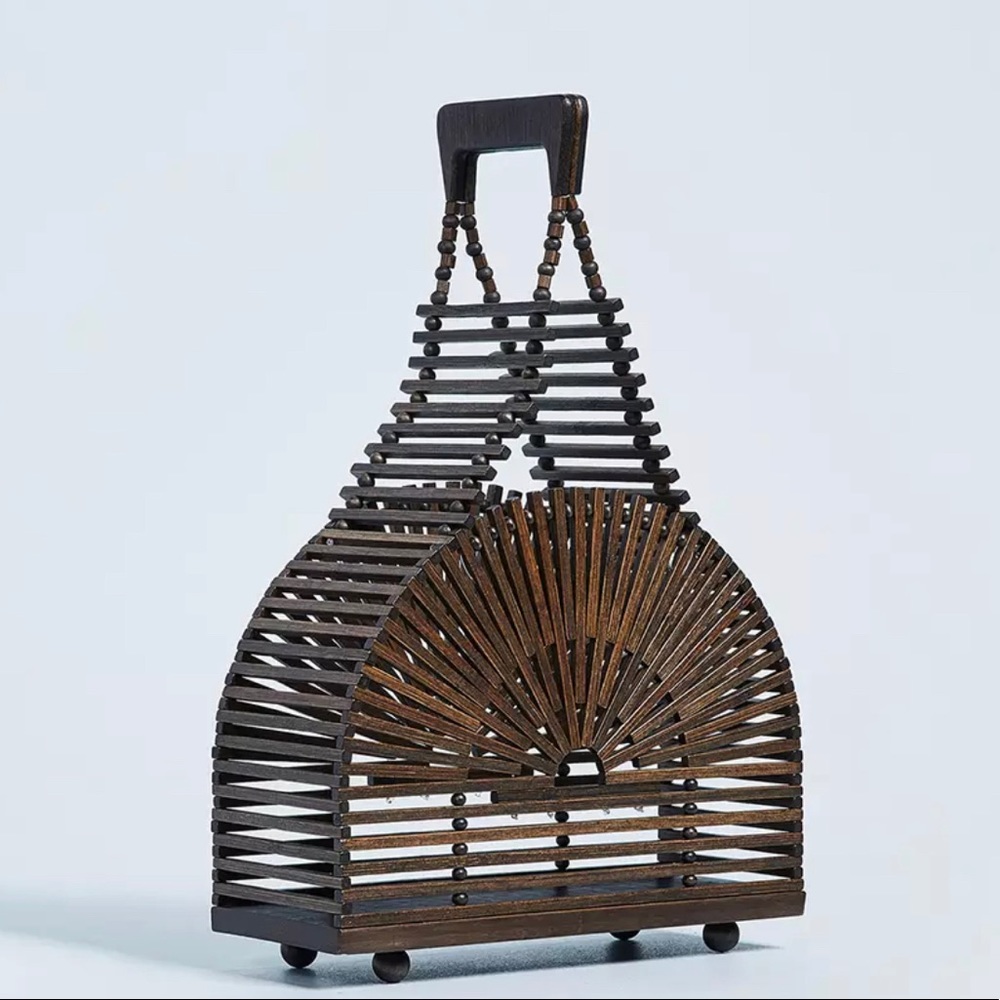 Brown Bamboo Beach Bag